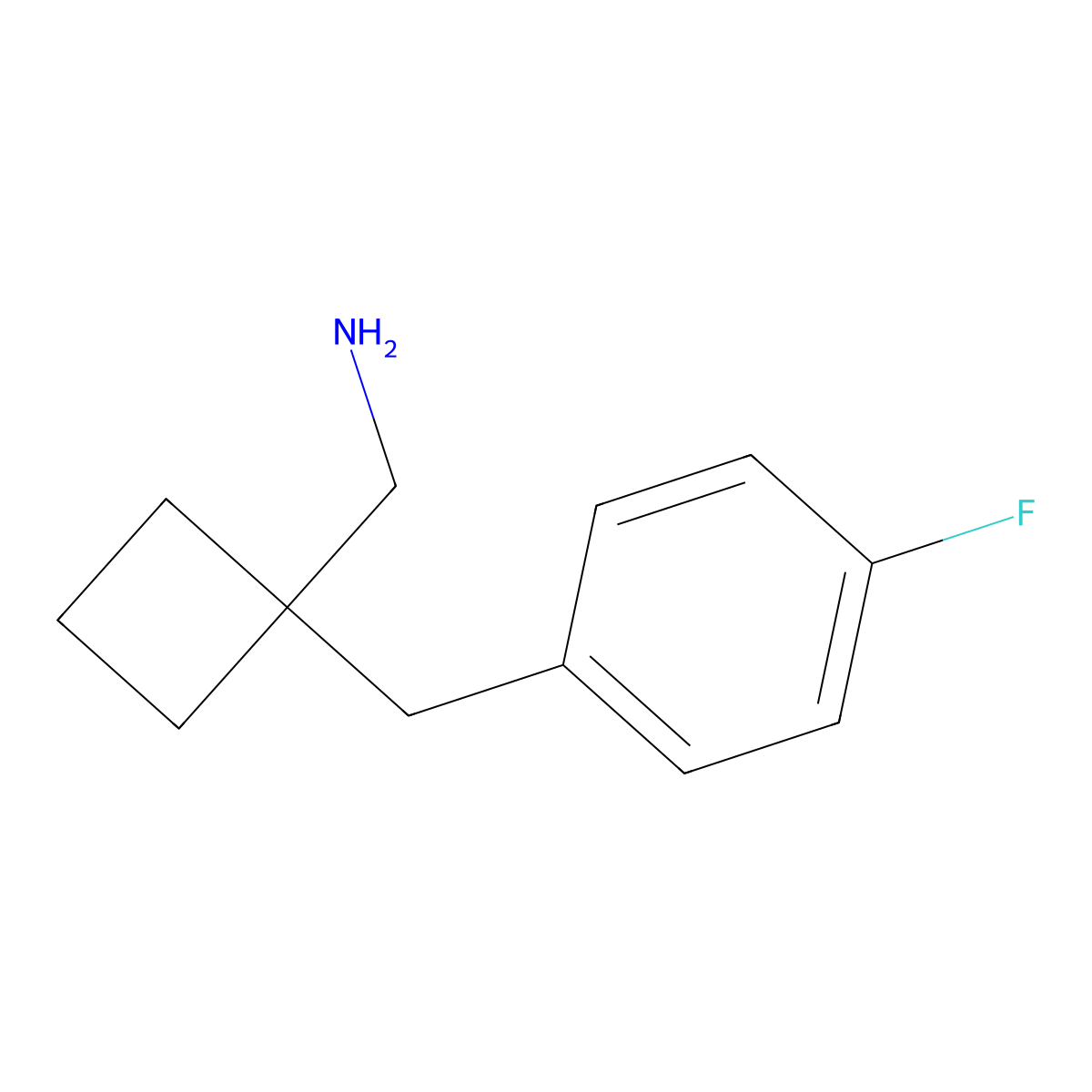 1-[(4-Fluorophenyl)methyl]cyclobutyl-methanamine molecular structure, CAS 1439896-37-3