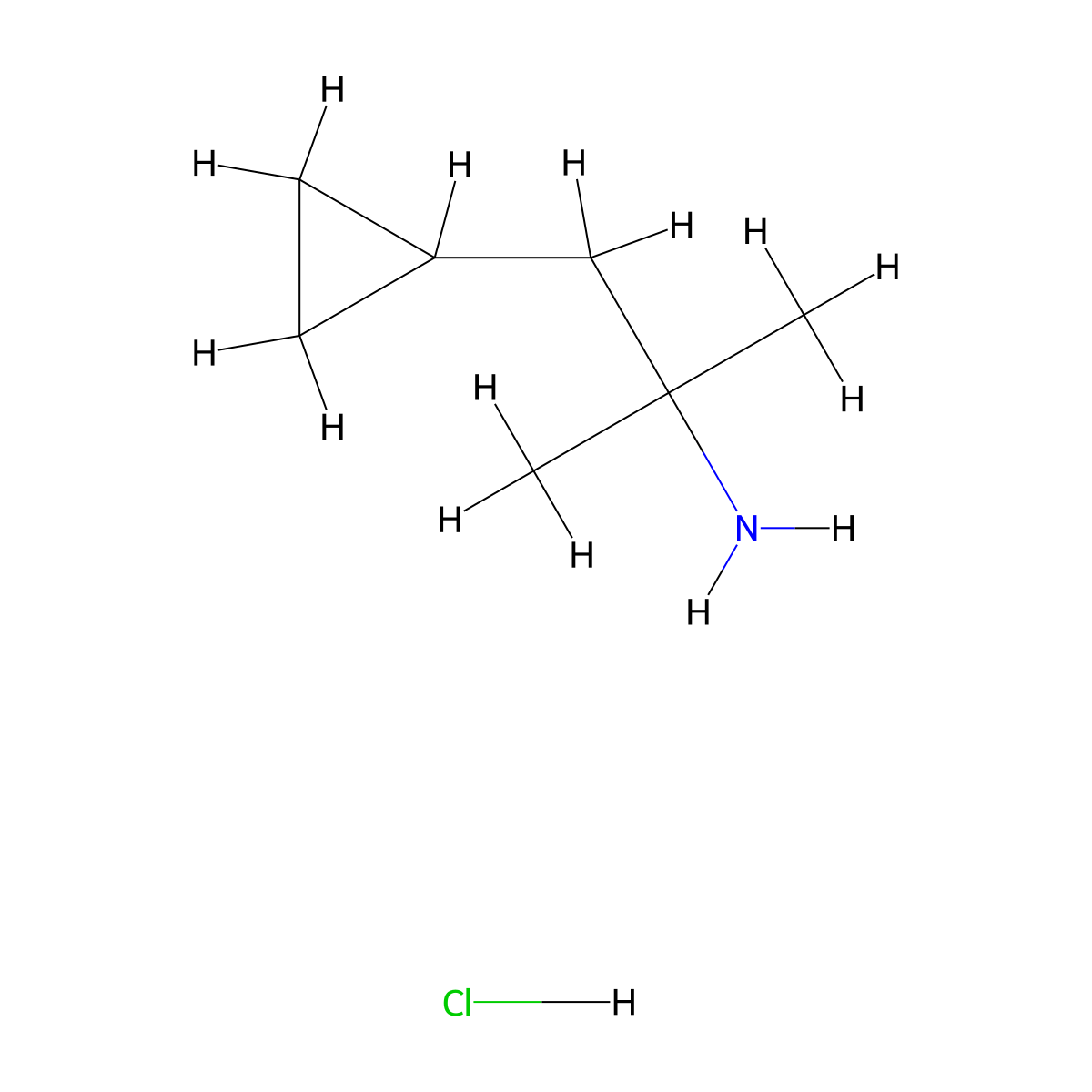 1-Cyclopropyl-2-methylpropan-2-amine hydrochloride molecular structure, CAS 1439896-40-8