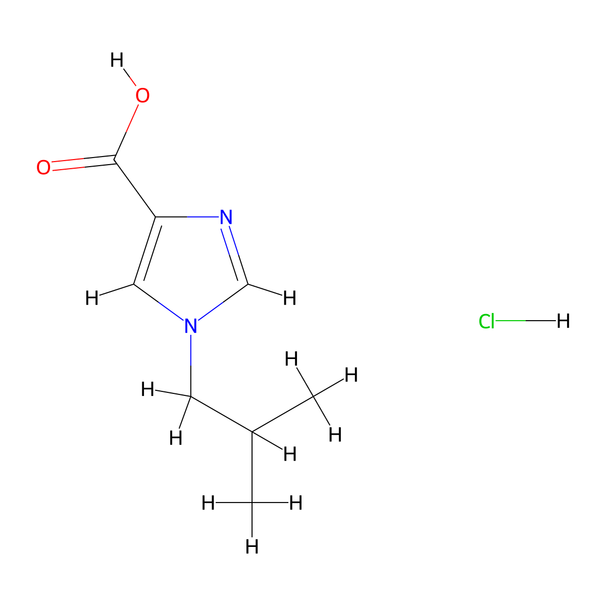 1-Isobutyl-1H-imidazole-4-carboxylic acid hydrochloride molecular structure, CAS 1439896-49-7
