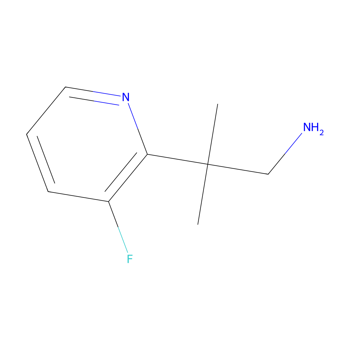 2-(3-Fluoropyridin-2-yl)-2-methylpropan-1-amine molecular structure, CAS 1439896-50-0