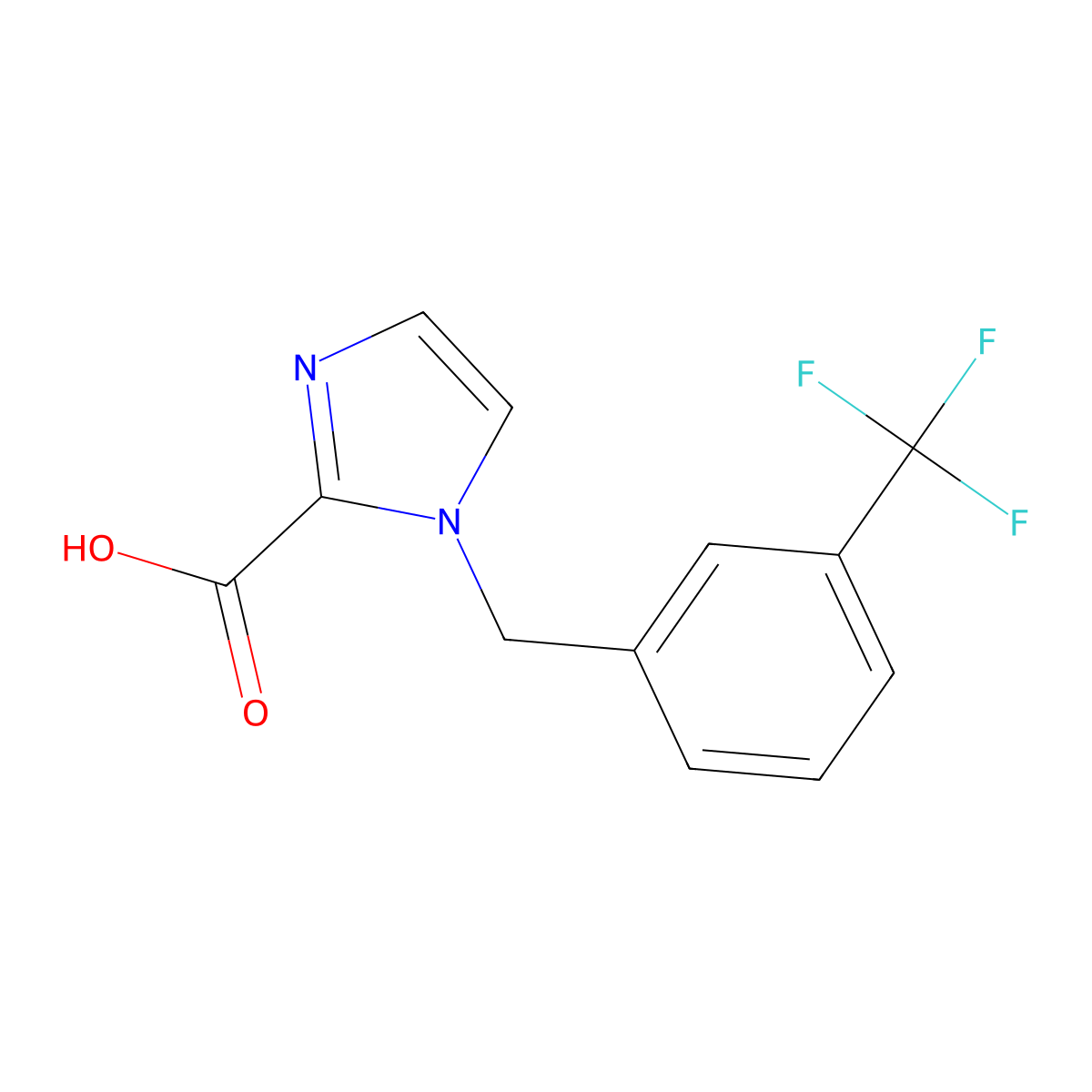 1-(3-(Trifluoromethyl)benzyl)-1H-imidazole-2-carboxylic acid molecular structure, CAS 1439896-54-4