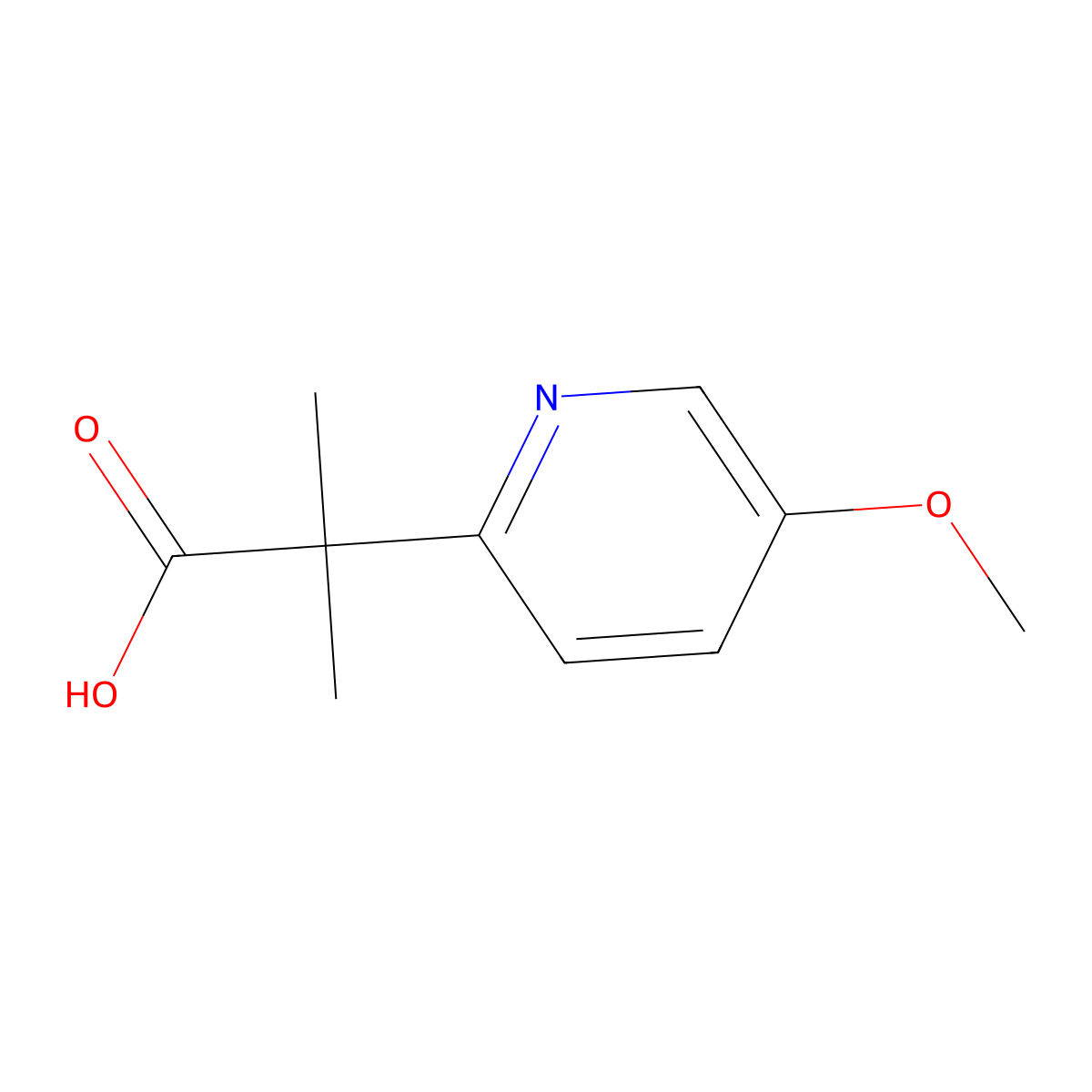 2-(5-Methoxypyridin-2-yl)-2-methylpropanoic acid molecular structure, CAS 1439896-55-5