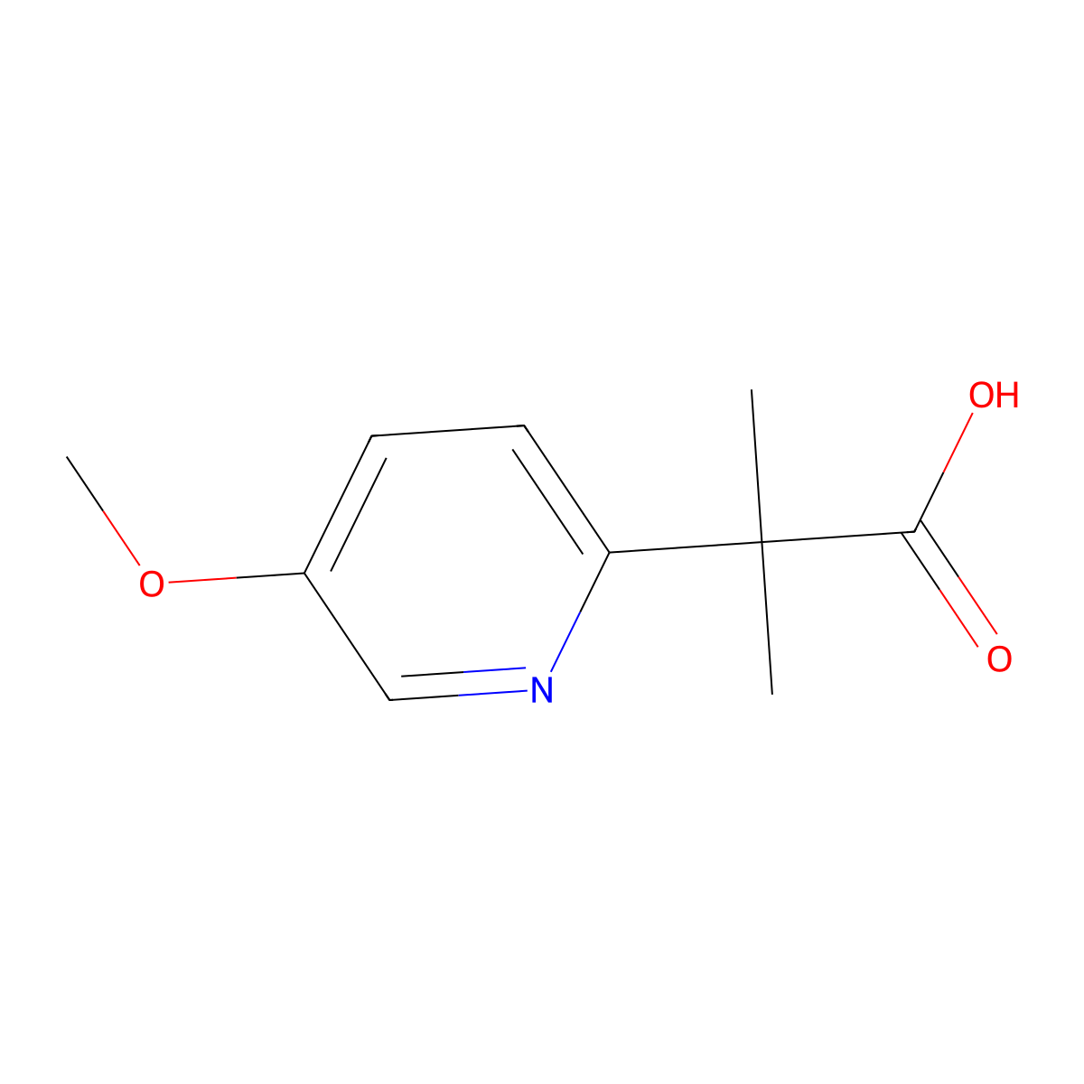 2-(5-Methoxypyridin-2-yl)-2-methylpropanoic acid molecular structure, CAS 1439896-55-5
