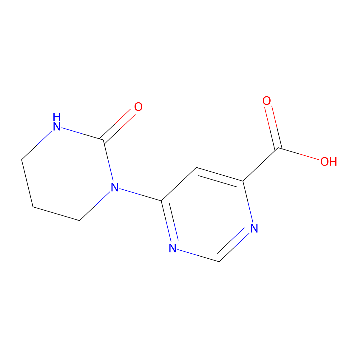 6-[2-Oxo-tetrahydropyrimidin-1(2H)-yl]pyrimidine-4-carboxylic acid molecular structure, CAS 1439896-56-6