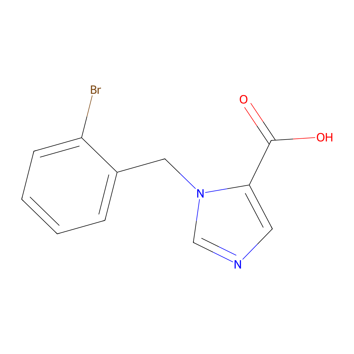 1-(2-Bromobenzyl)-1H-imidazole-5-carboxylic acid molecular structure, CAS 1439896-58-8