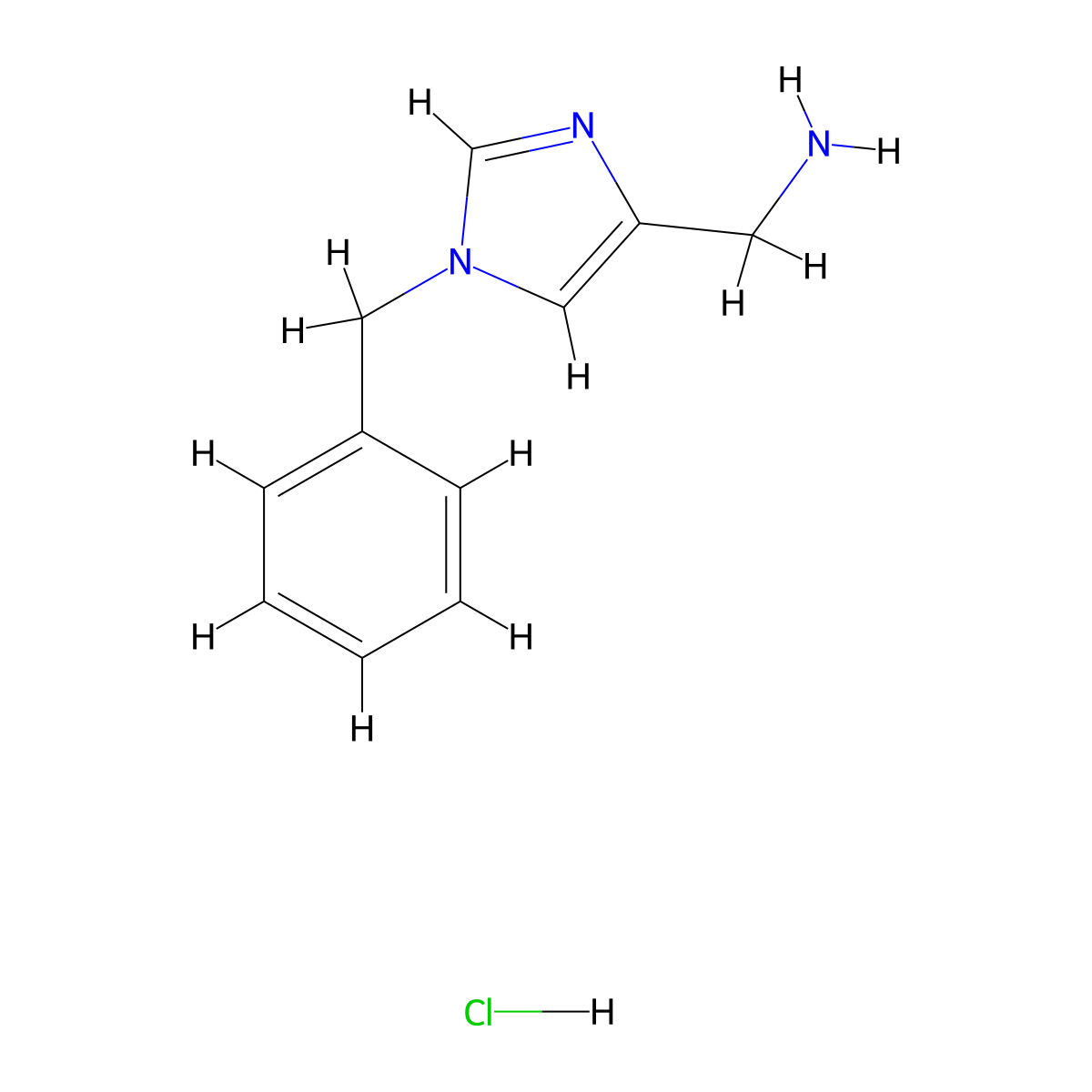 (1-Benzyl-1H-imidazol-4-yl)methanamine hydrochloride molecular structure, CAS 1439896-60-2