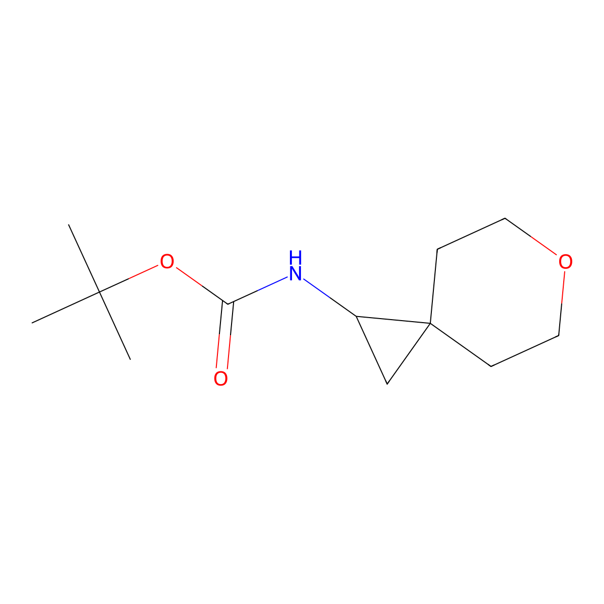 tert-Butyl N-{6-oxaspiro[2.5]octan-1-yl}carbamate molecular structure, CAS 1439896-66-8
