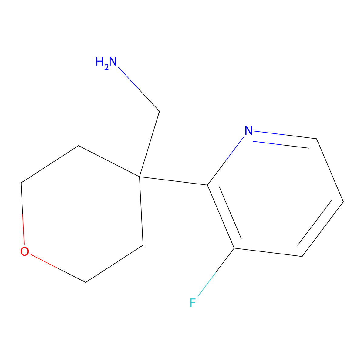 [4-(3-Fluoropyridin-2-yl)oxan-4-yl]methanamine molecular structure, CAS 1439896-69-1