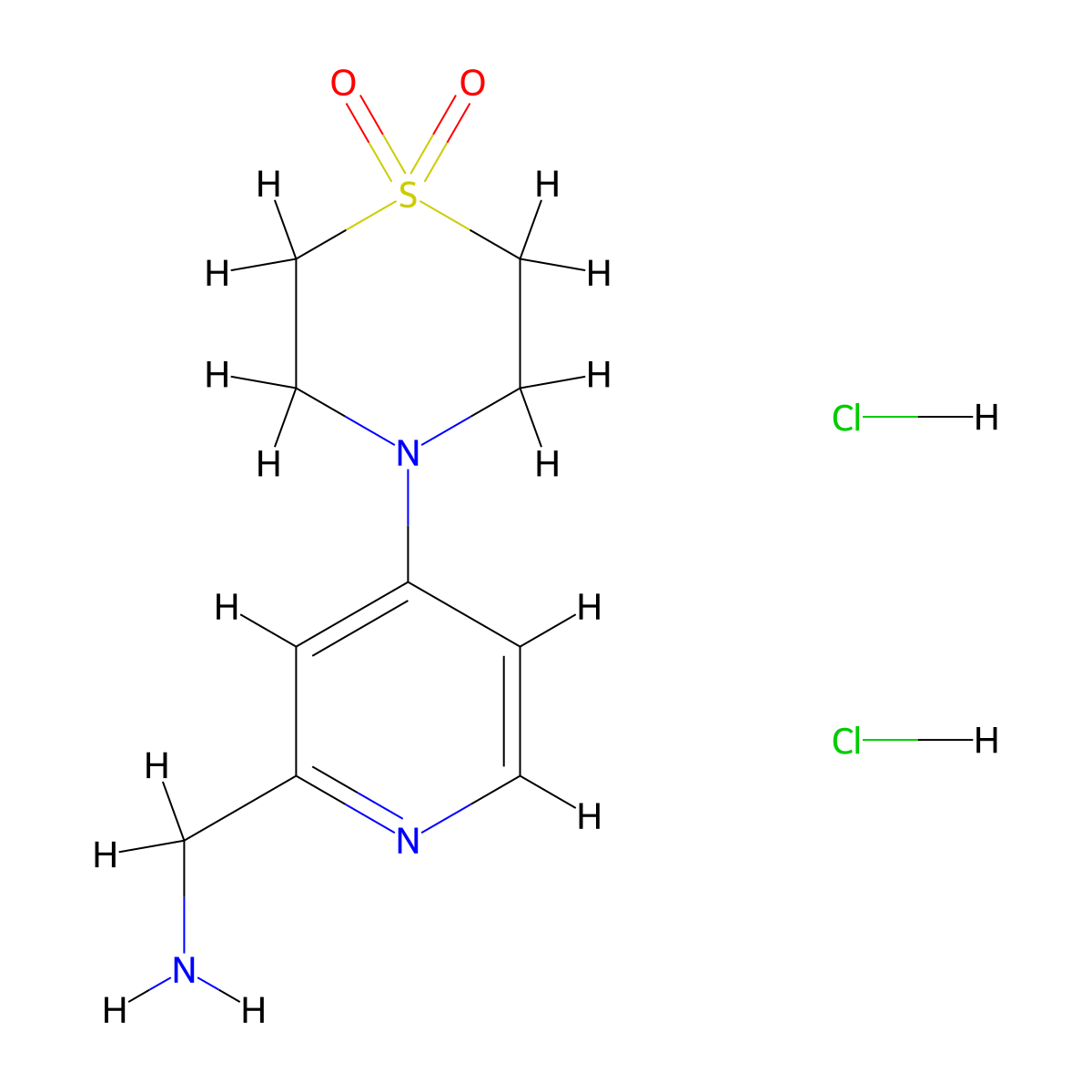 4-(2-(Aminomethyl)pyridin-4-yl)thiomorpholine 1,1-dioxide dihydrochloride molecular structure, CAS 1439896-70-4