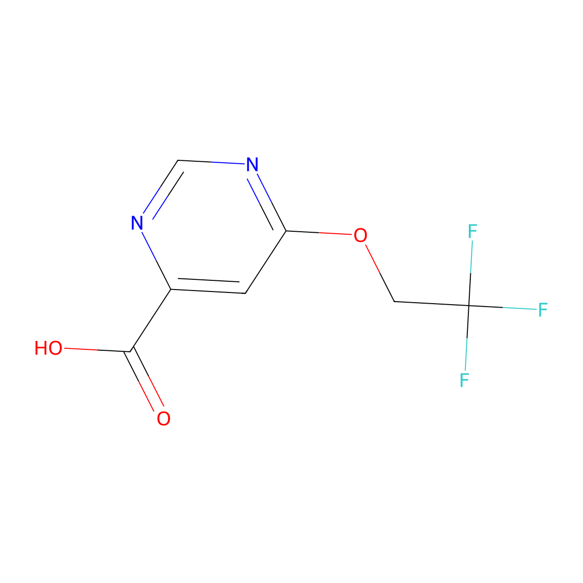 6-(2,2,2-Trifluoroethoxy)pyrimidine-4-carboxylic acid molecular structure, CAS 1439896-74-8