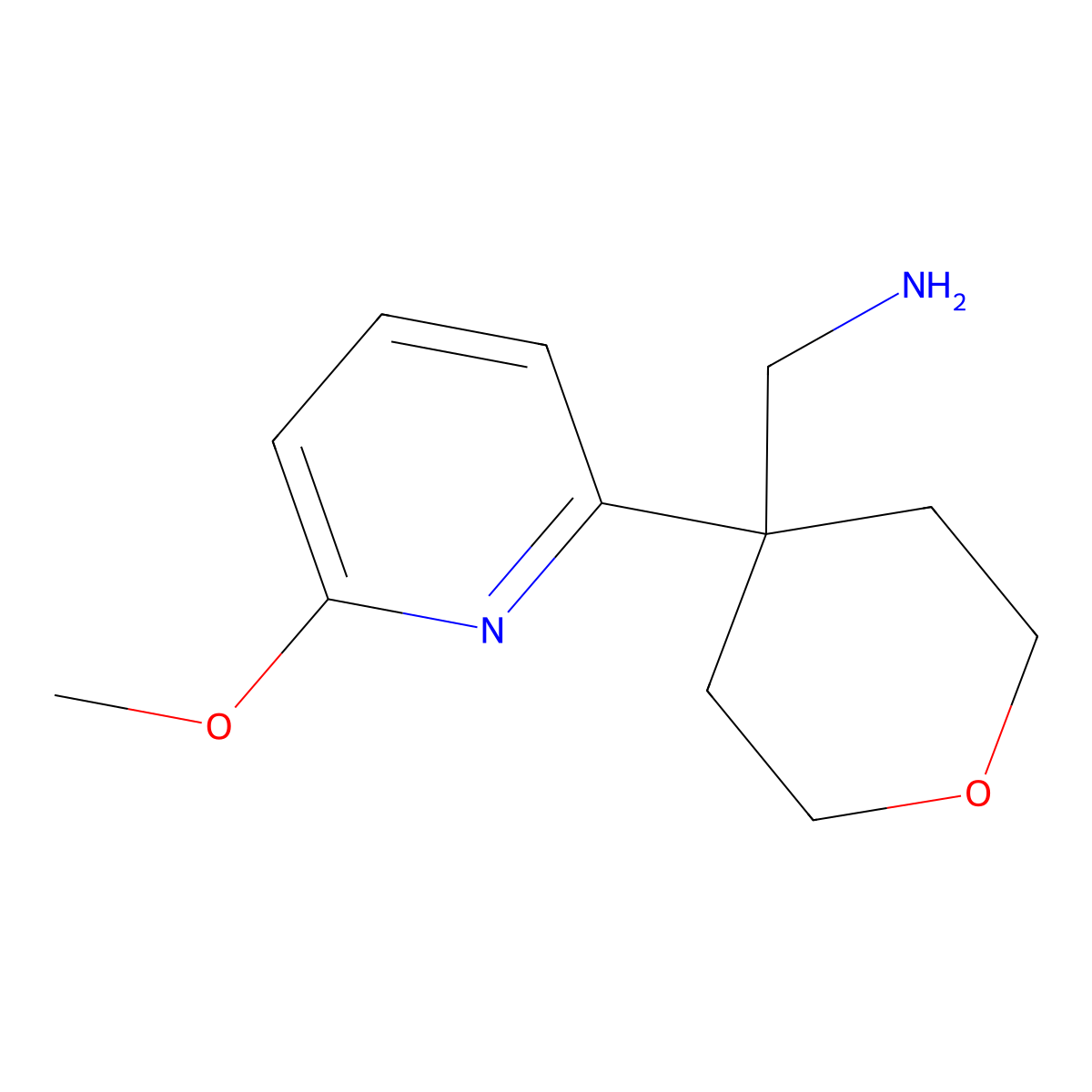 [4-(6-Methoxypyridin-2-yl)oxan-4-yl]methanamine molecular structure, CAS 1439896-82-8