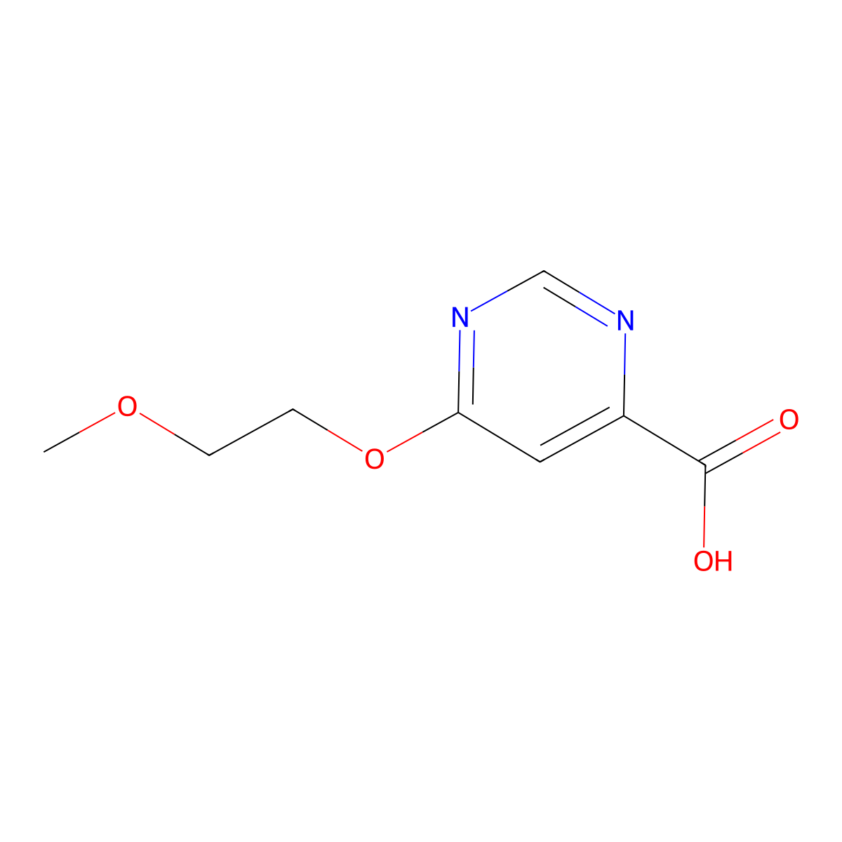 6-(2-Methoxyethoxy)pyrimidine-4-carboxylic acid molecular structure, CAS 1439896-85-1
