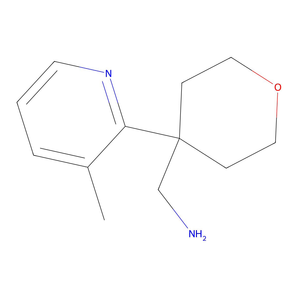 [4-(3-Methylpyridin-2-yl)oxan-4-yl]methanamine molecular structure, CAS 1439896-86-2