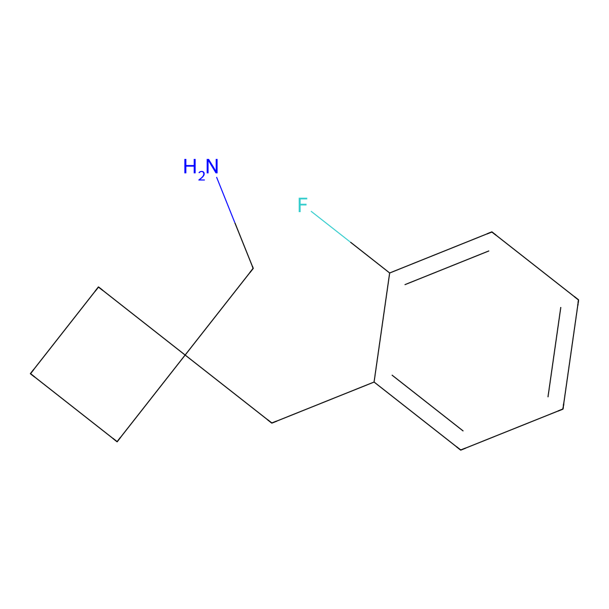 1-[(2-Fluorophenyl)methyl]cyclobutyl-methanamine molecular structure, CAS 1439896-92-0