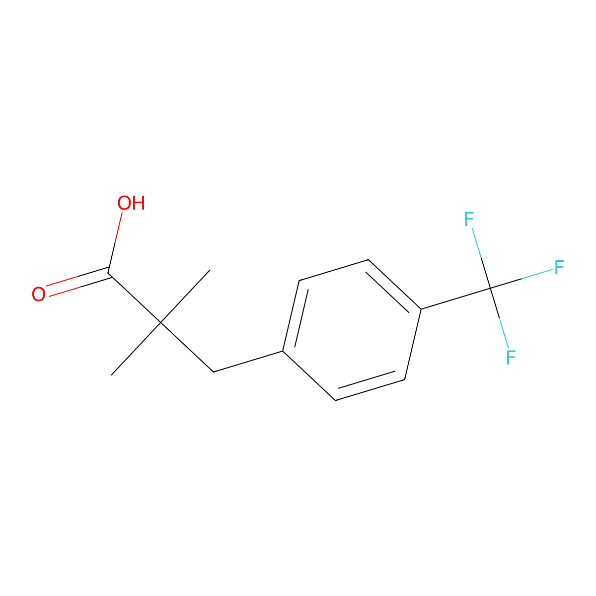 alpha,alpha-Dimethyl-4-(trifluoromethyl)benzenepropanoic acid molecular structure, CAS 1439896-97-5