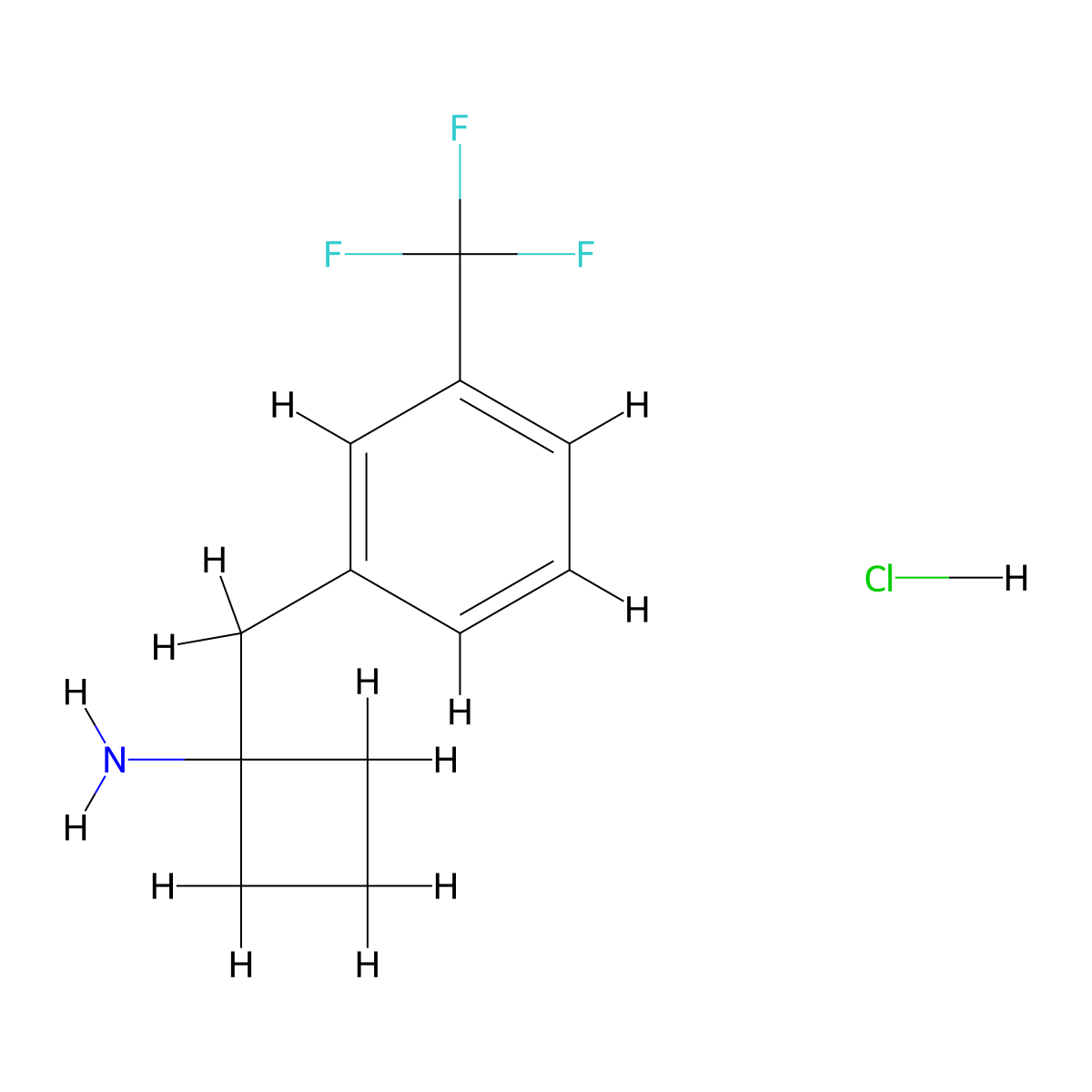 1-[3-(Trifluoromethyl)benzyl]cyclobutanamine hydrochloride molecular structure, CAS 1439897-56-9