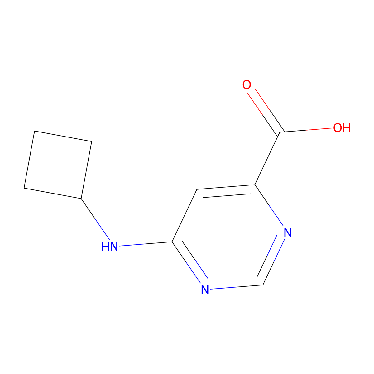 6-(Cyclobutylamino)pyrimidine-4-carboxylic acid molecular structure, CAS 1439897-57-0