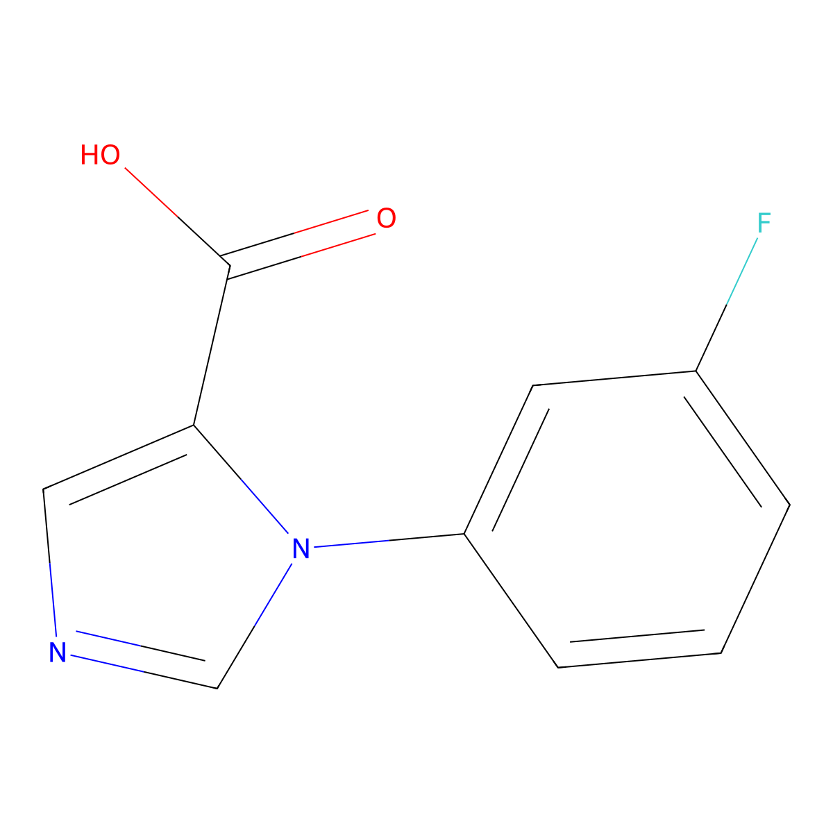 1-(3-fluorophenyl)-1H-imidazole-5-carboxylic acid molecular structure, CAS 1439897-59-2