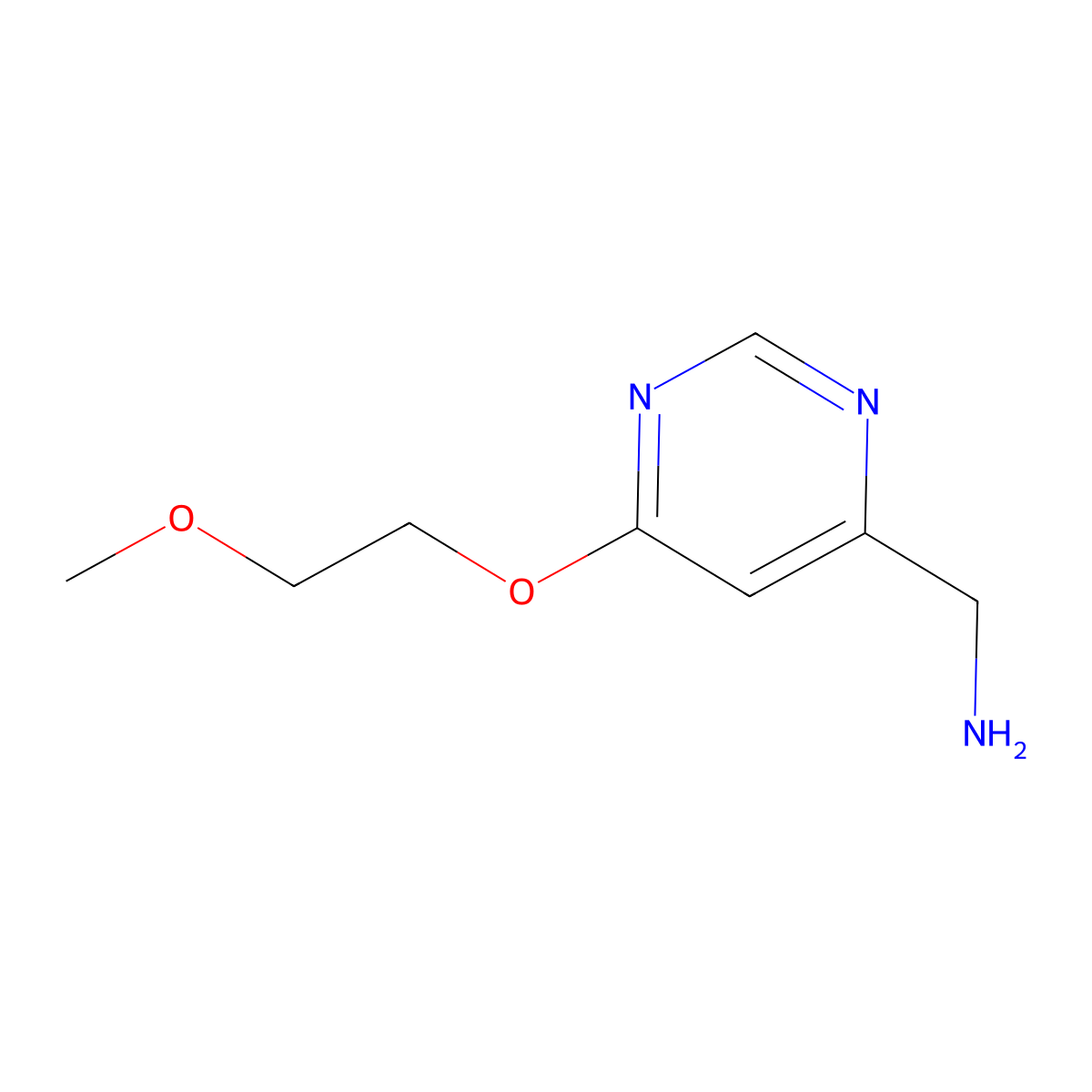 [6-(2-Methoxyethoxy)pyrimidin-4-yl]methanamine molecular structure, CAS 1439897-60-5
