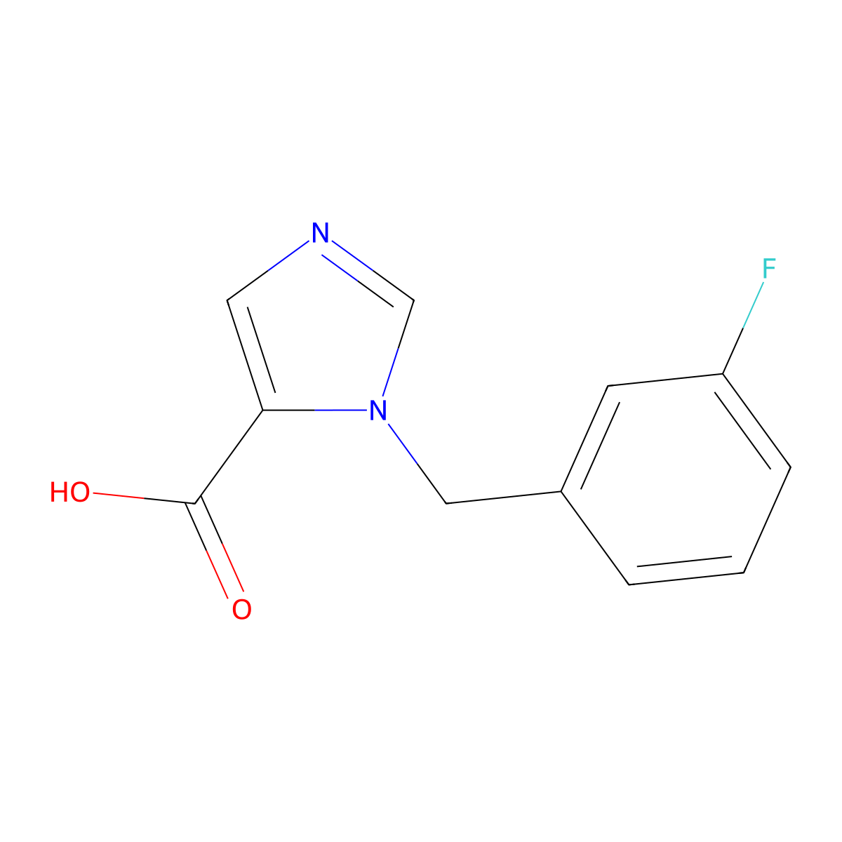 1-(3-Fluorobenzyl)-1H-imidazole-5-carboxylic acid molecular structure, CAS 1439897-63-8