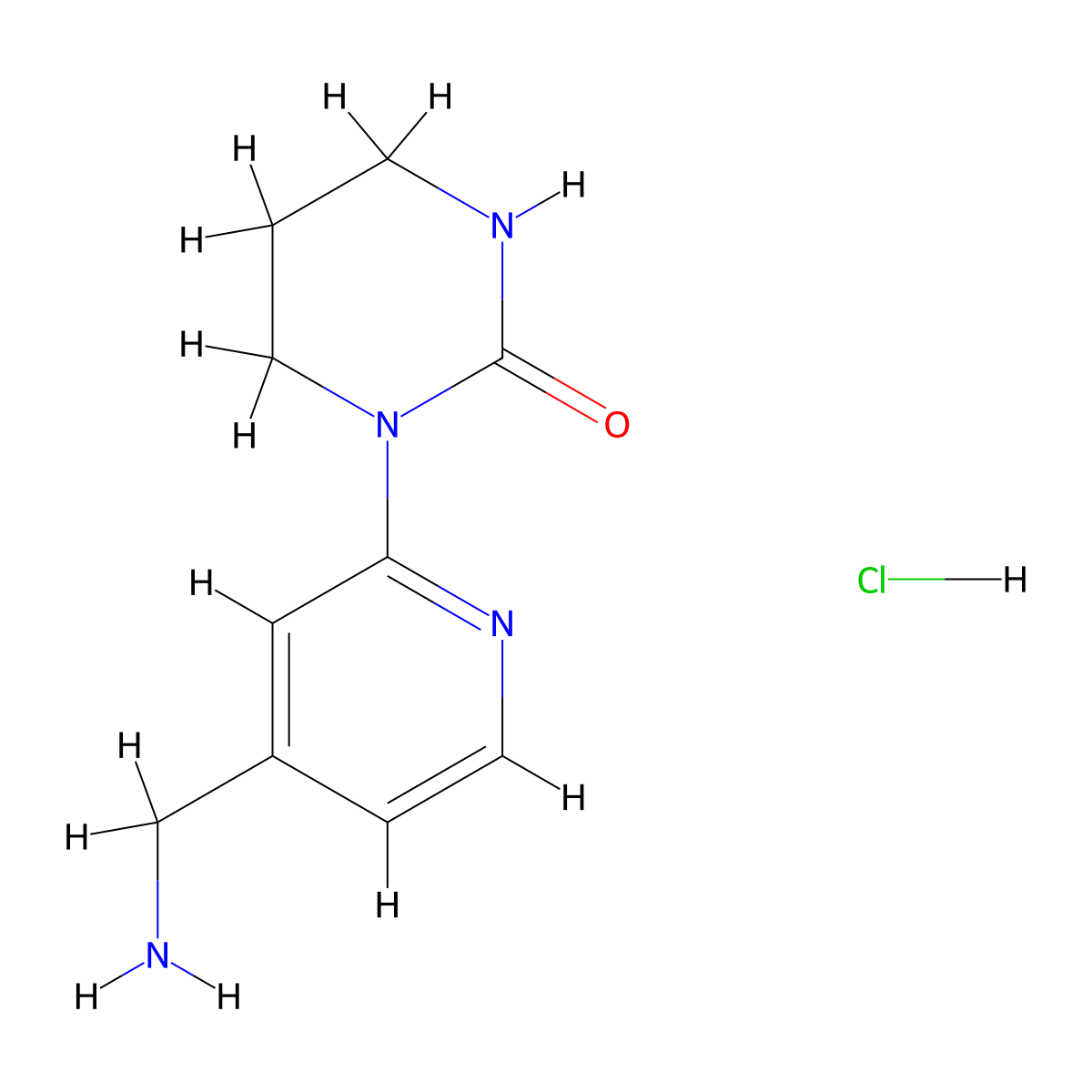 1-[4-(Aminomethyl)pyridin-2-yl]-1,3-diazinan-2-one hydrochloride molecular structure, CAS 1439897-65-0