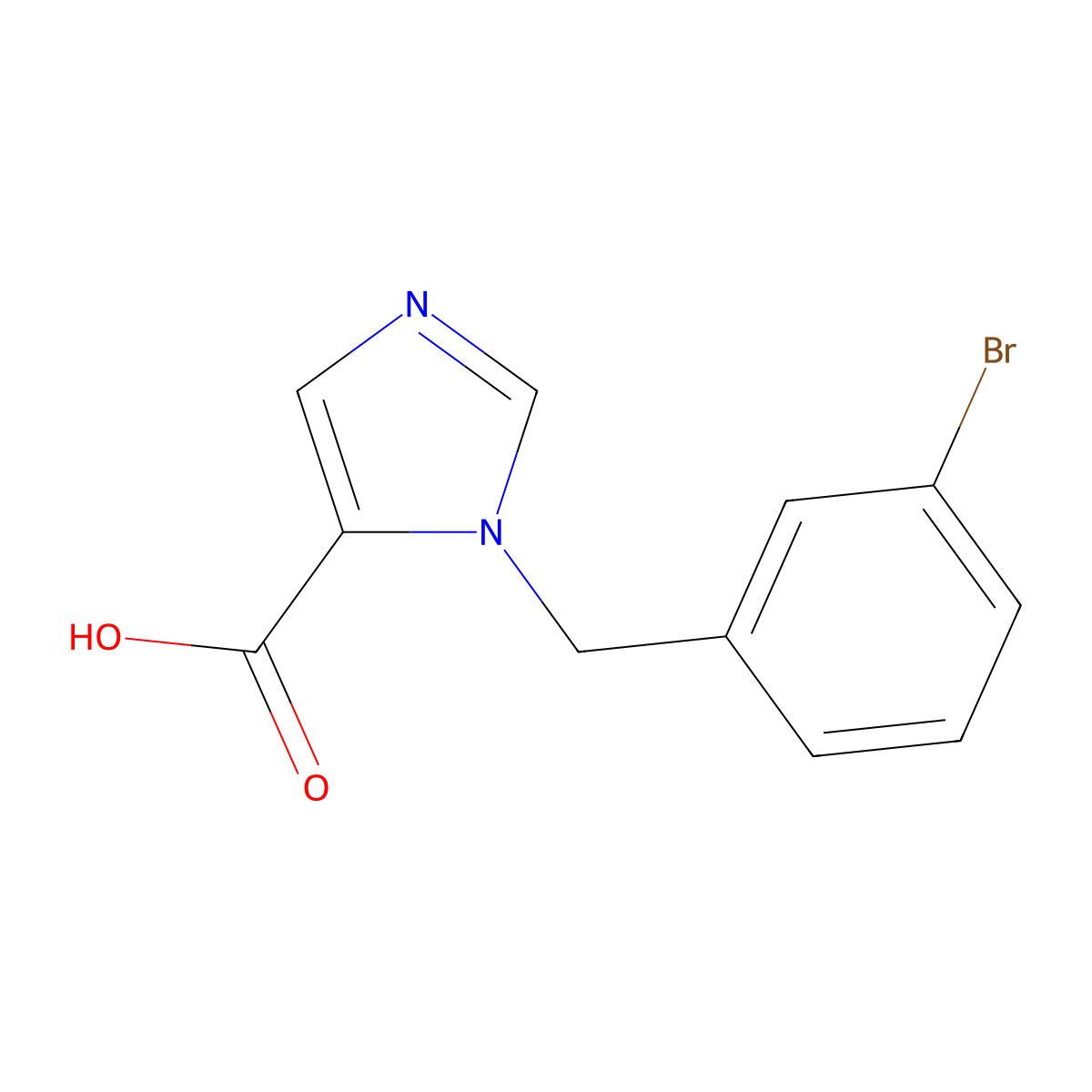 1-(3-Bromobenzyl)-1H-imidazole-5-carboxylic acid molecular structure, CAS 1439897-73-0