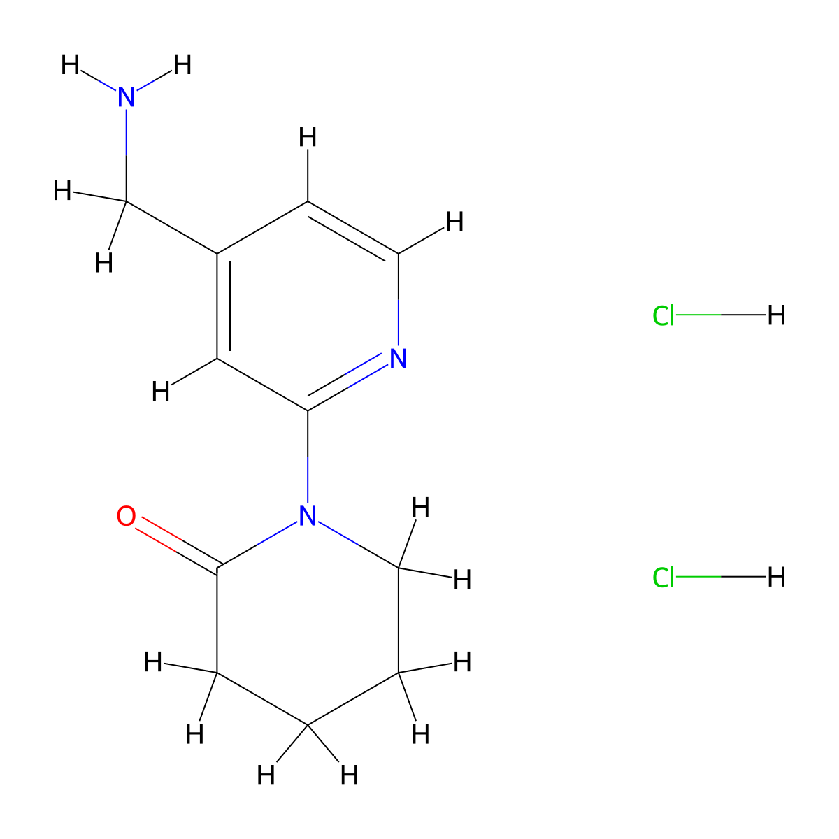 1-[4-(Aminomethyl)pyridin-2-yl]piperidin-2-one dihydrochloride molecular structure, CAS 1439897-74-1