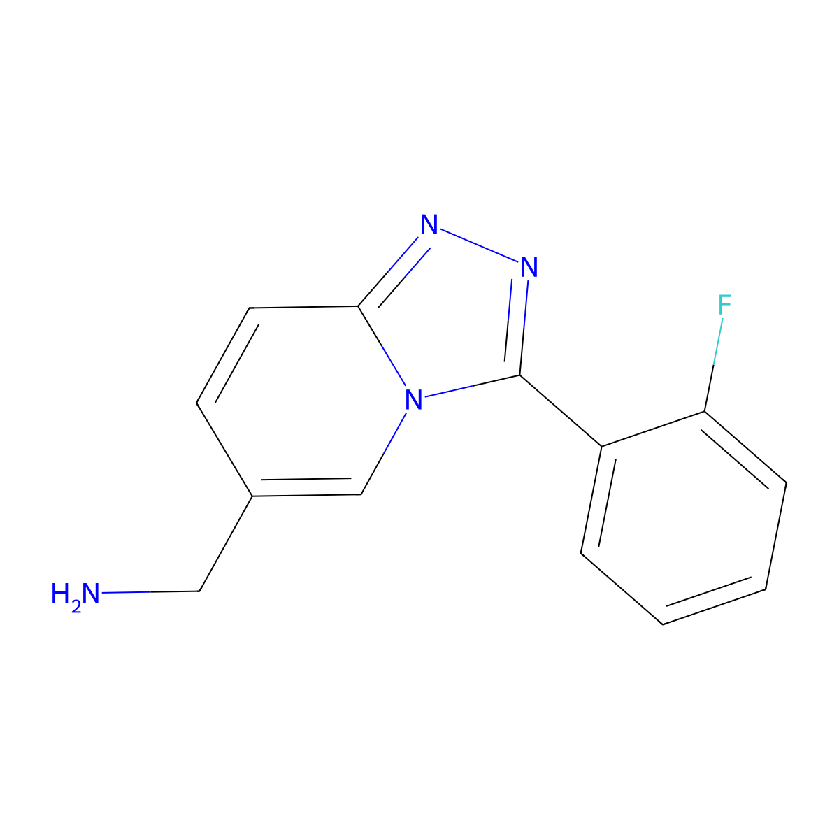 [3-(2-Fluorophenyl)-[1,2,4]triazolo[4,3-a]pyridin-6-yl]methanamine molecular structure, CAS 1439897-81-0
