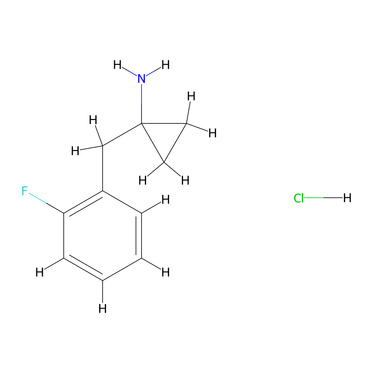 1-[(2-Fluorophenyl)methyl]cyclopropan-1-amine hydrochloride molecular structure, CAS 1439897-84-3