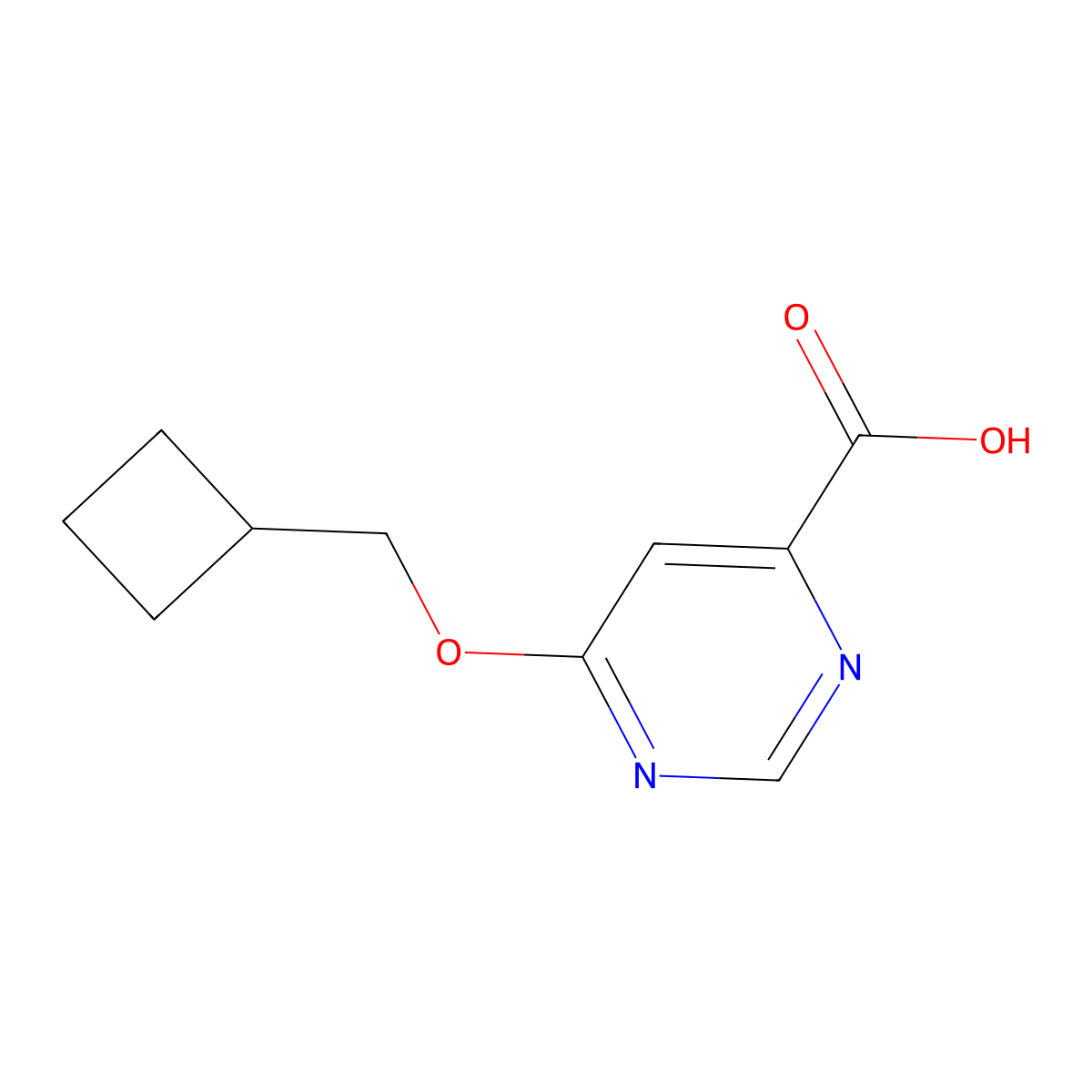 6-(Cyclobutylmethoxy)pyrimidine-4-carboxylic acid molecular structure, CAS 1439897-87-6
