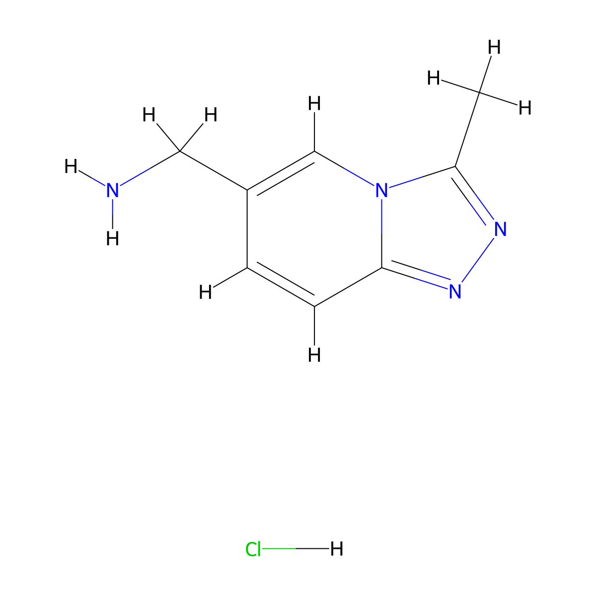 (3-Methyl-[1,2,4]triazolo[4,3-a]pyridin-6-yl)methanamine hydrochloride molecular structure, CAS 1439897-94-5