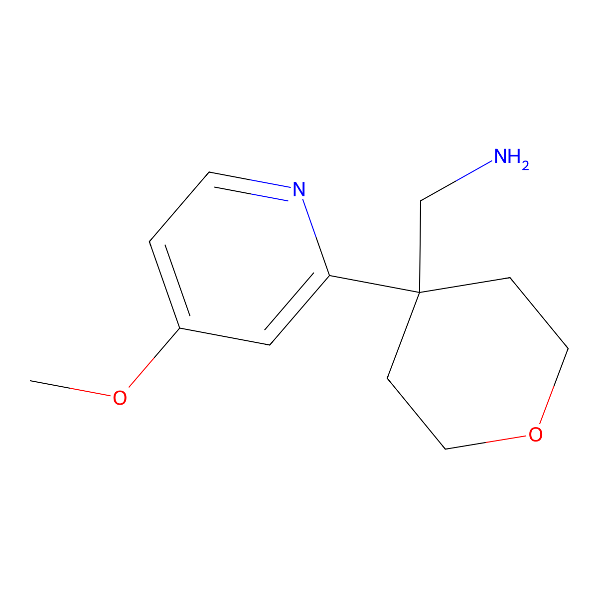 [4-(4-Methoxypyridin-2-yl)oxan-4-yl]methanamine molecular structure, CAS 1439897-95-6