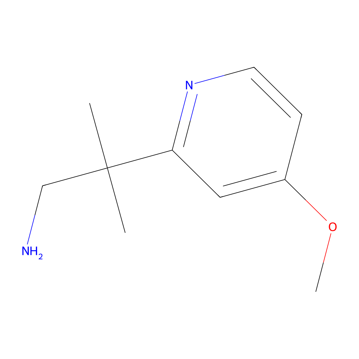 2-(4-Methoxypyridin-2-yl)-2-methylpropan-1-amine molecular structure, CAS 1439898-08-4
