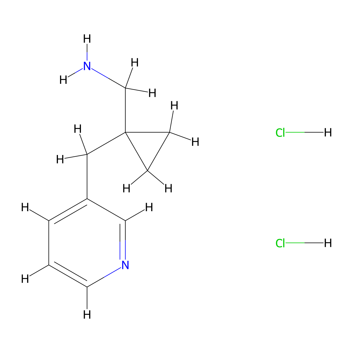 [1-(Pyridin-3-ylmethyl)cyclopropyl]methanamine dihydrochloride molecular structure, CAS 1439898-09-5
