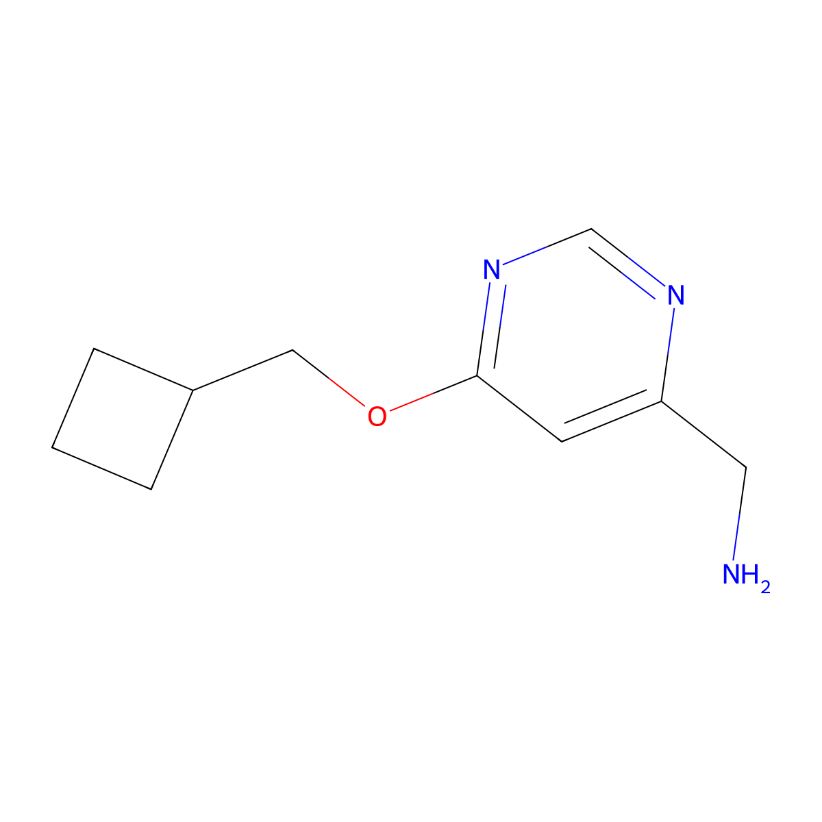 [6-(Cyclobutylmethoxy)pyrimidin-4-yl]methanamine molecular structure, CAS 1439898-15-3