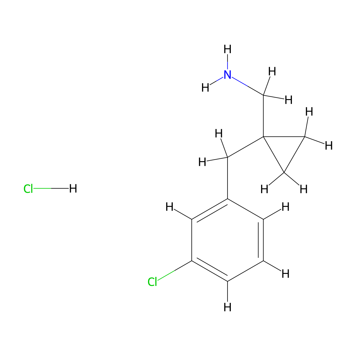 [1-(3-Chlorobenzyl)cyclopropyl]methanamine hydrochloride molecular structure, CAS 1439898-23-3