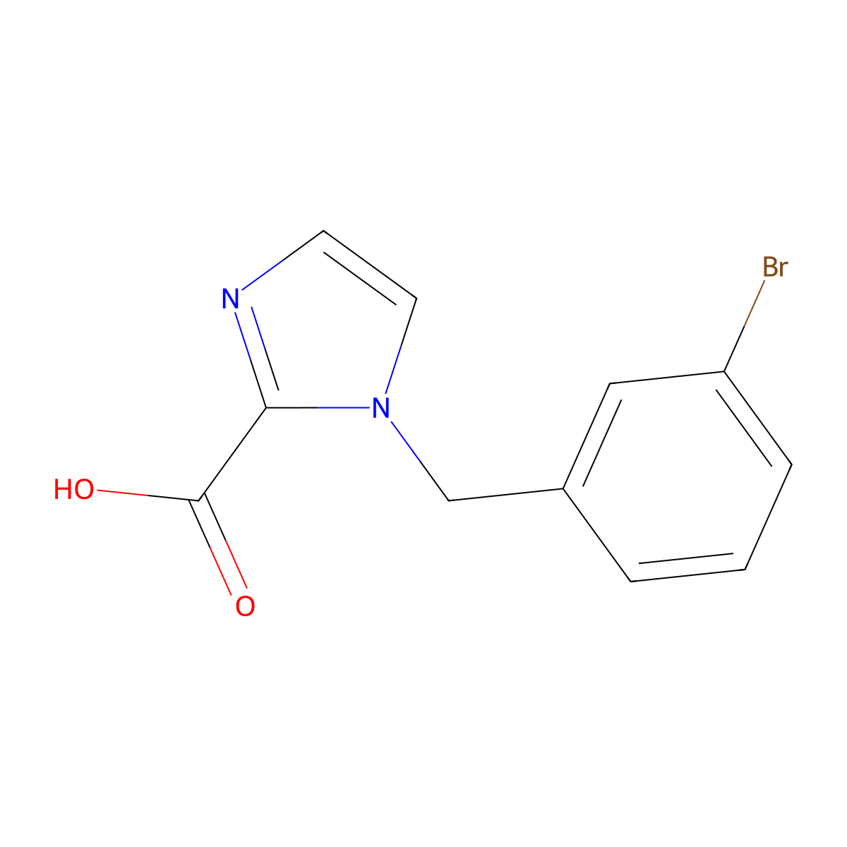 1-(3-Bromobenzyl)-1H-imidazole-2-carboxylic acid molecular structure, CAS 1439898-28-8