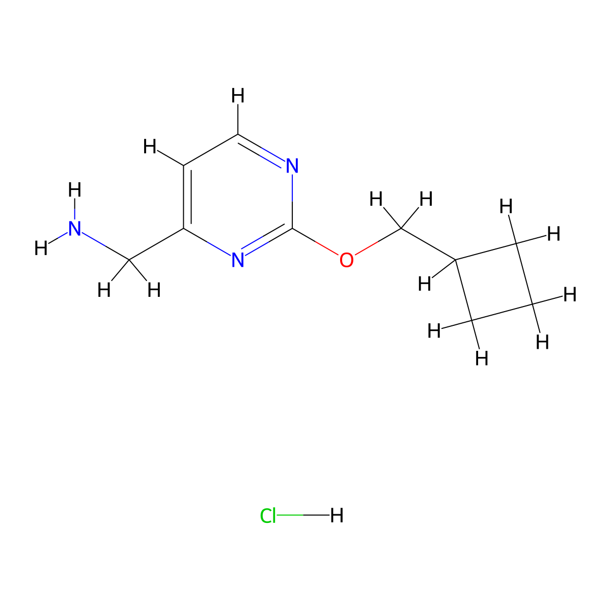 [2-(Cyclobutylmethoxy)pyrimidin-4-yl]methanamine hydrochloride molecular structure, CAS 1439899-04-3