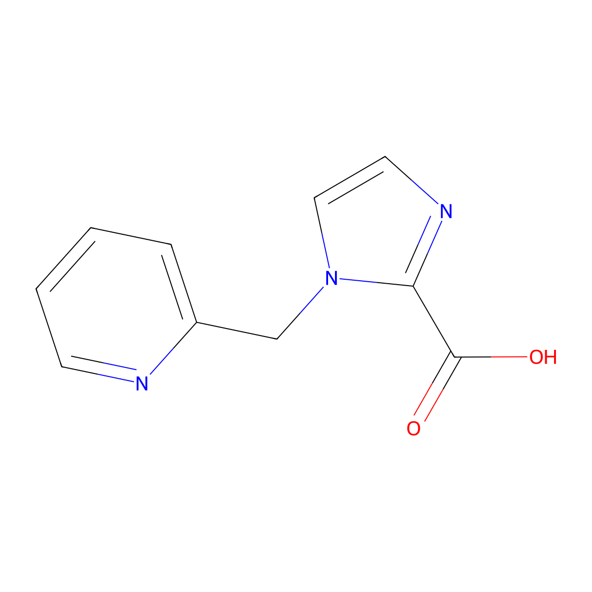 1-(Pyridin-2-ylmethyl)-1H-imidazole-2-carboxylic acid molecular structure, CAS 1439899-05-4
