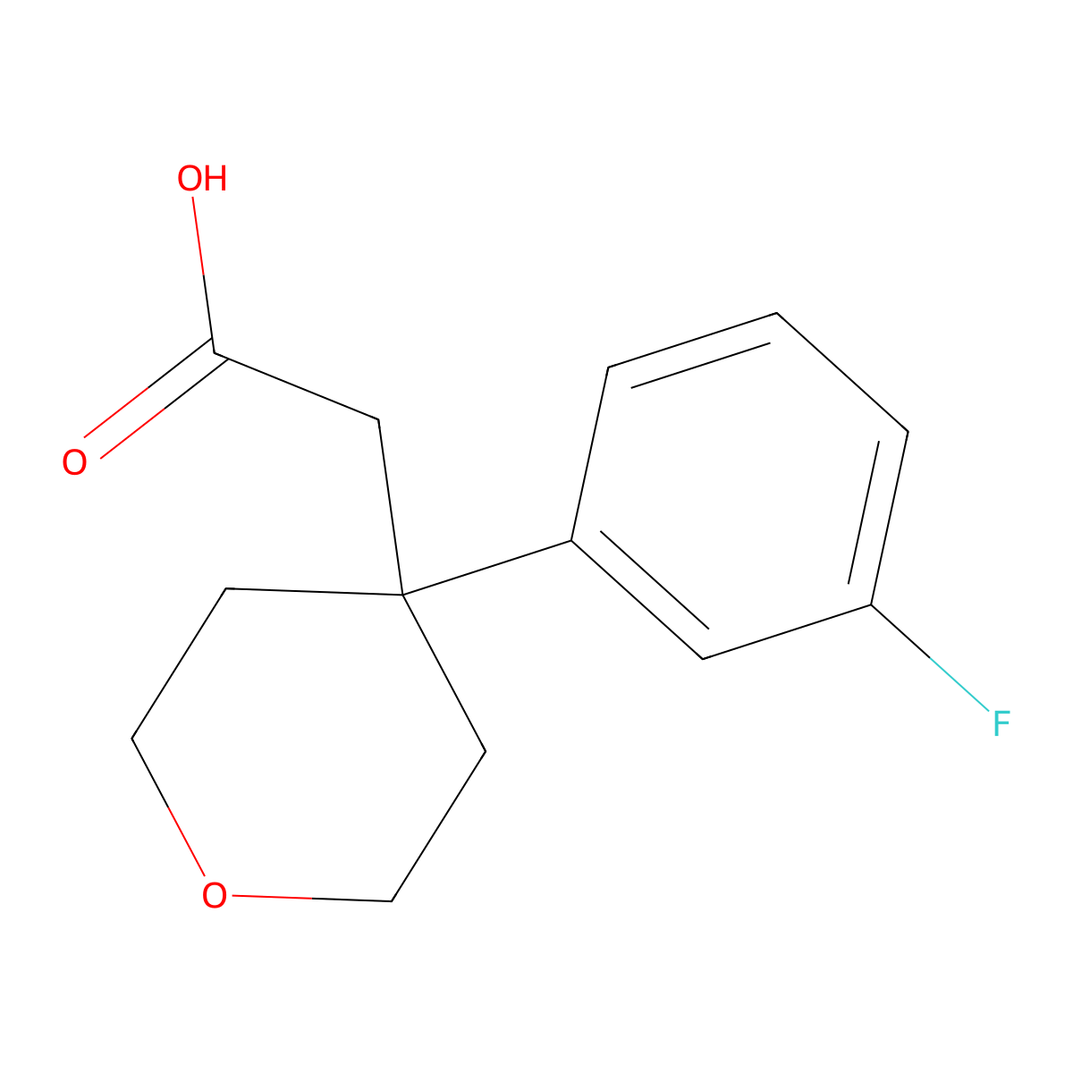 2-[4-(3-Fluorophenyl)-tetrahydro-2H-pyran-4-yl]acetic acid molecular structure, CAS 1439899-08-7