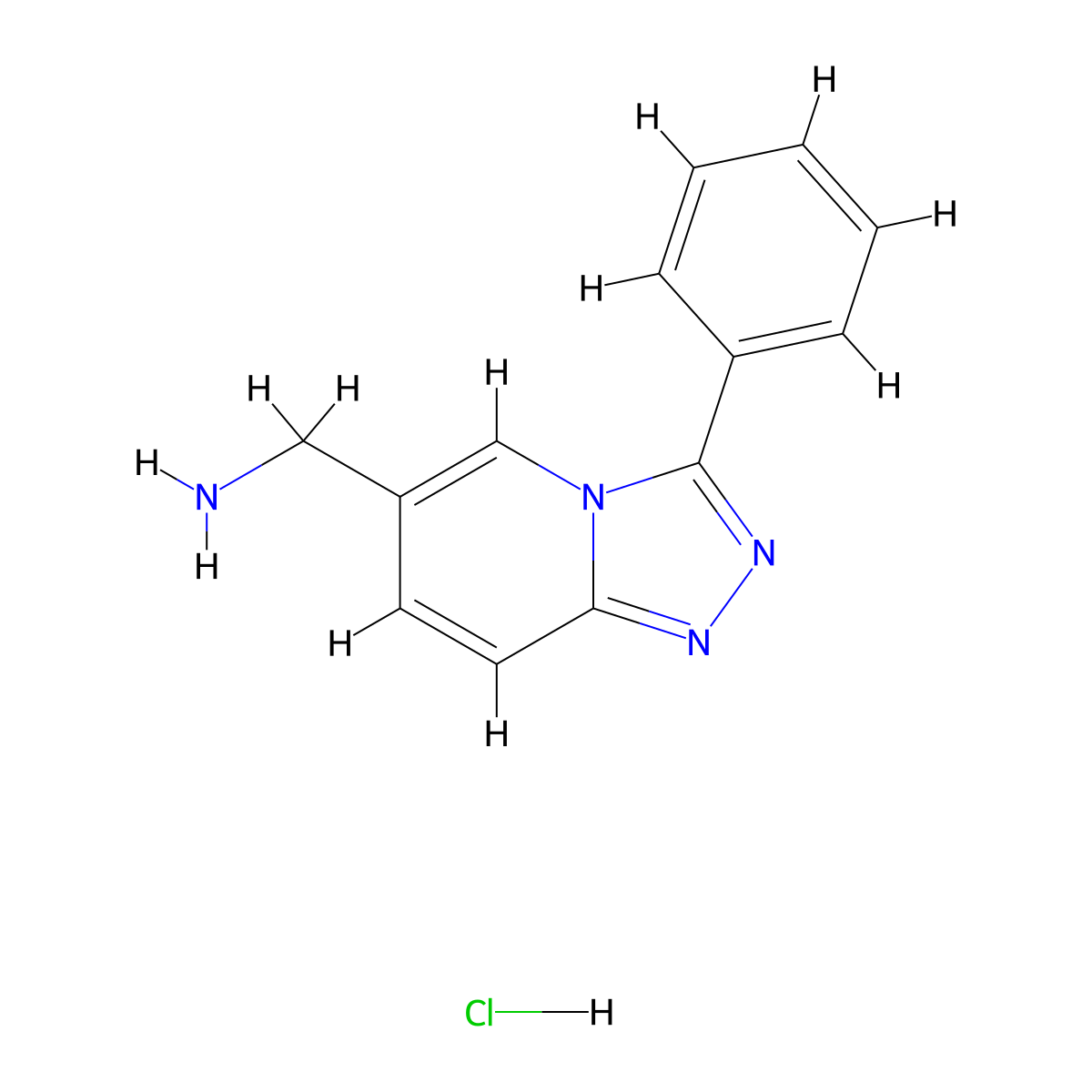 3-Phenyl-[1,2,4]triazolo[4,3-a]pyridin-6-yl-methanamine hydrochloride molecular structure, CAS 1439899-11-2