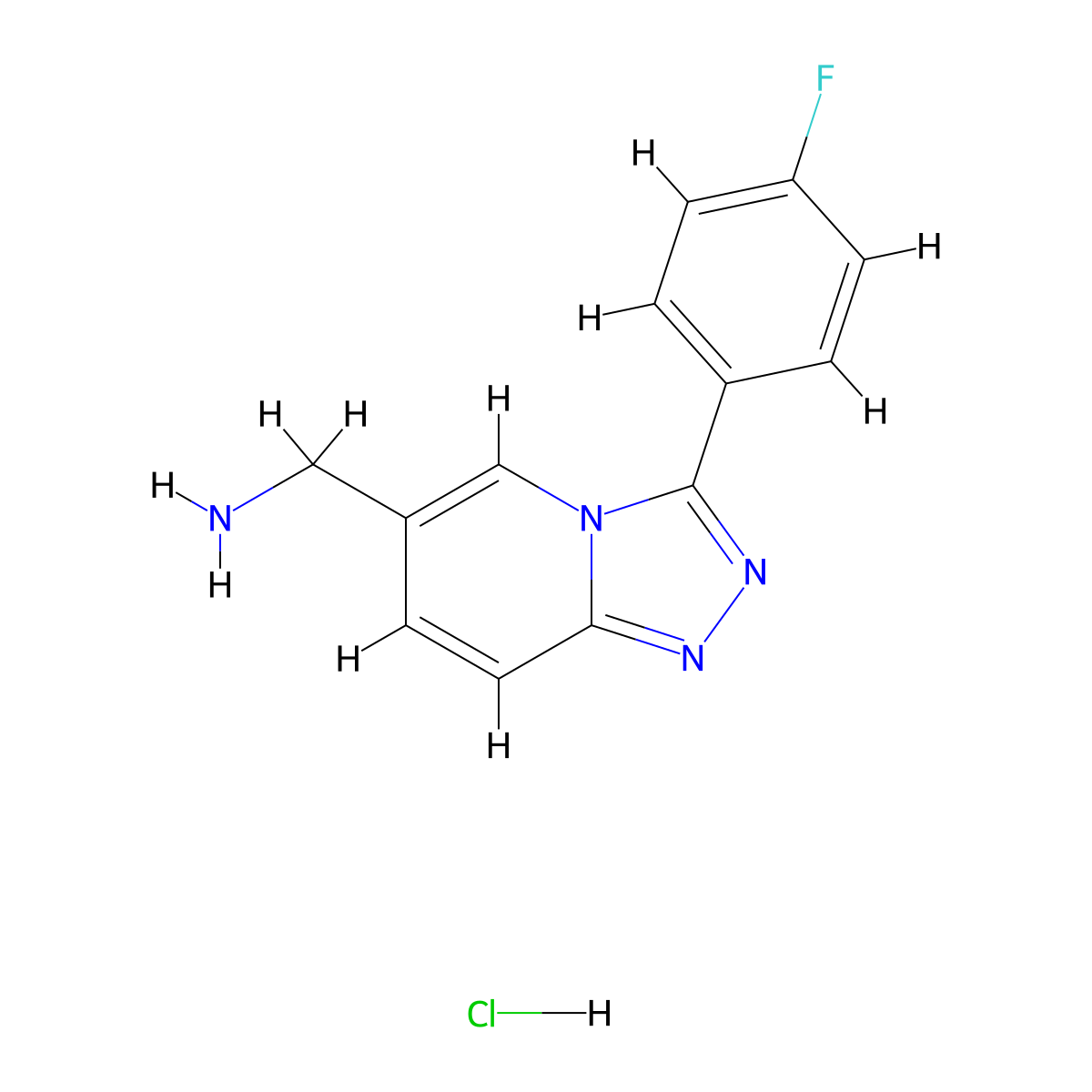 (3-(4-Fluorophenyl)-[1,2,4]triazolo[4,3-a]pyridin-6-yl)methanamine hydrochloride molecular structure, CAS 1439899-25-8