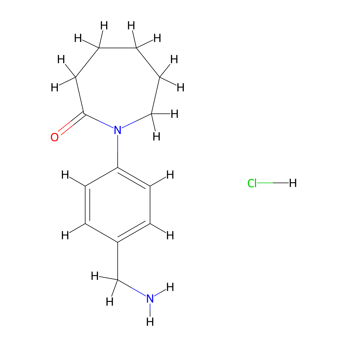 1-[4-(Aminomethyl)phenyl]azepan-2-one hydrochloride molecular structure, CAS 1439899-26-9