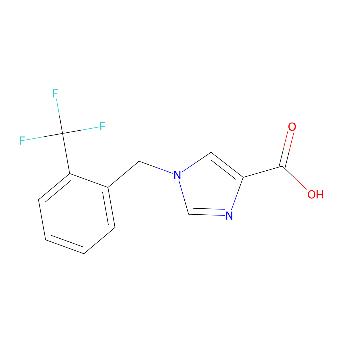 1-[2-(Trifluoromethyl)benzyl]-1H-imidazole-4-carboxylic acid molecular structure, CAS 1439899-33-8
