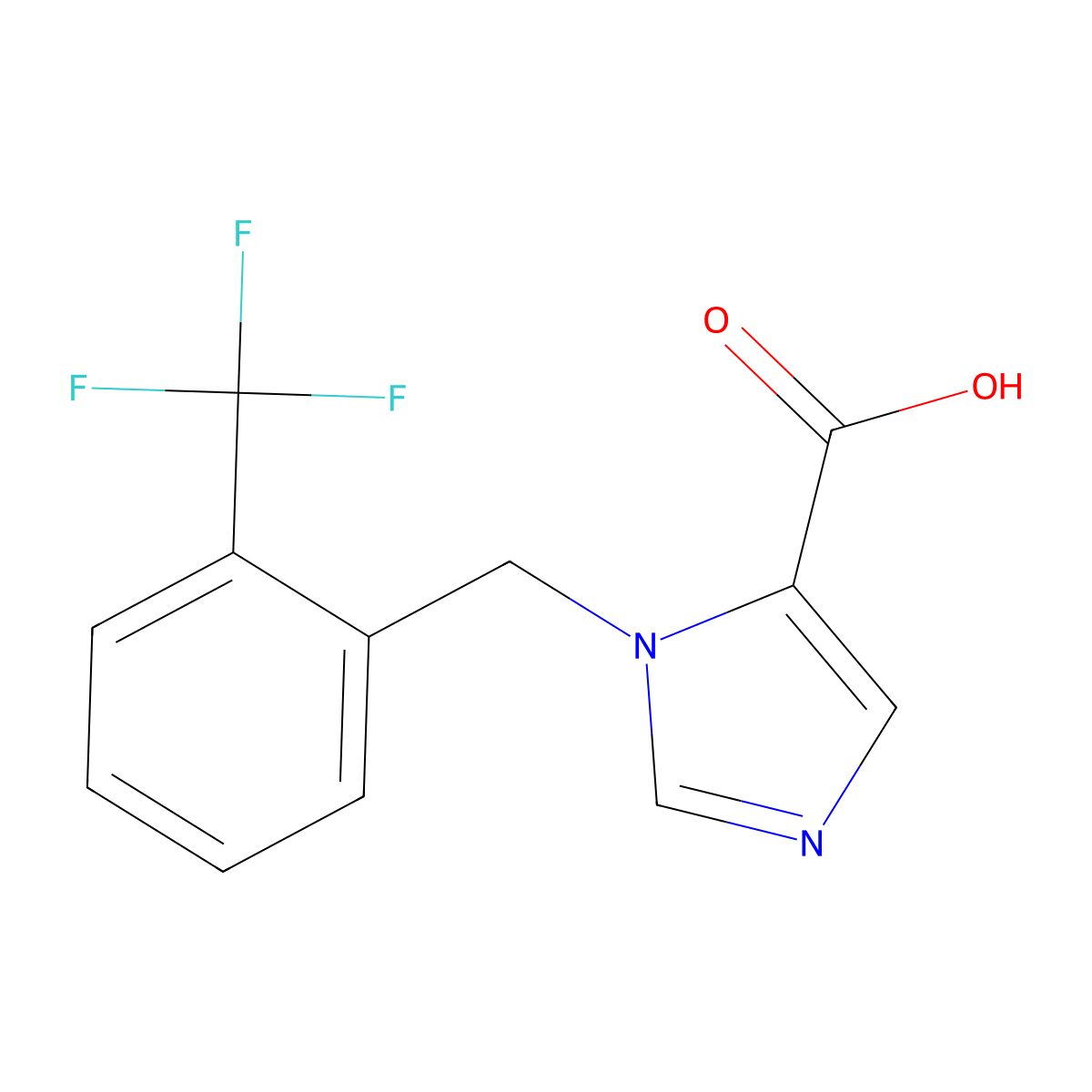 1-[2-(Trifluoromethyl)benzyl]-1H-imidazole-5-carboxylic acid molecular structure, CAS 1439899-36-1