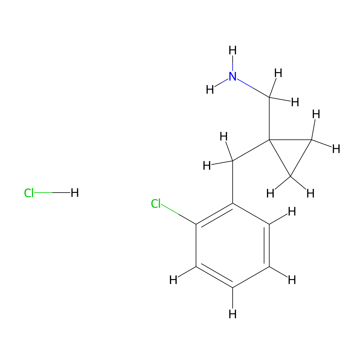 [1-(2-Chlorobenzyl)cyclopropyl]methanamine hydrochloride molecular structure, CAS 1439899-38-3