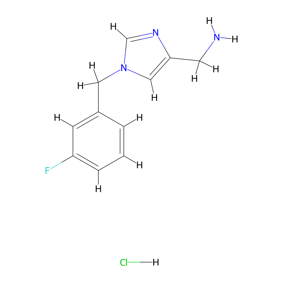 [1-(3-Fluorobenzyl)-1H-imidazol-4-yl]methanamine hydrochloride molecular structure, CAS 1439899-39-4