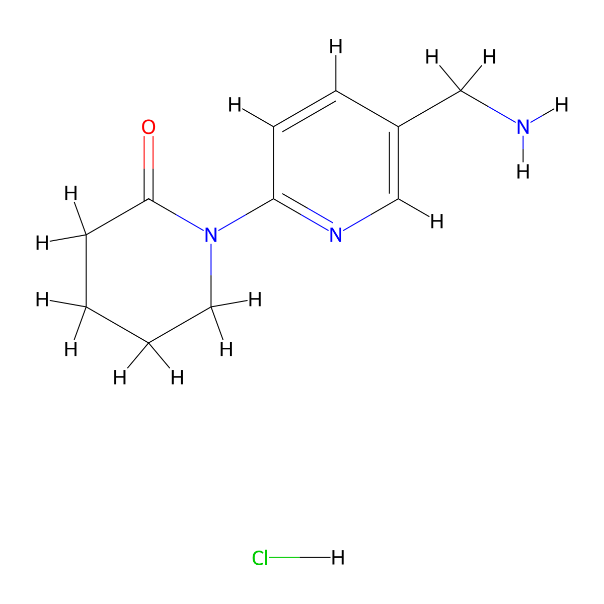 1-[5-(Aminomethyl)pyridin-2-yl]piperidin-2-one hydrochloride molecular structure, CAS 1439899-40-7