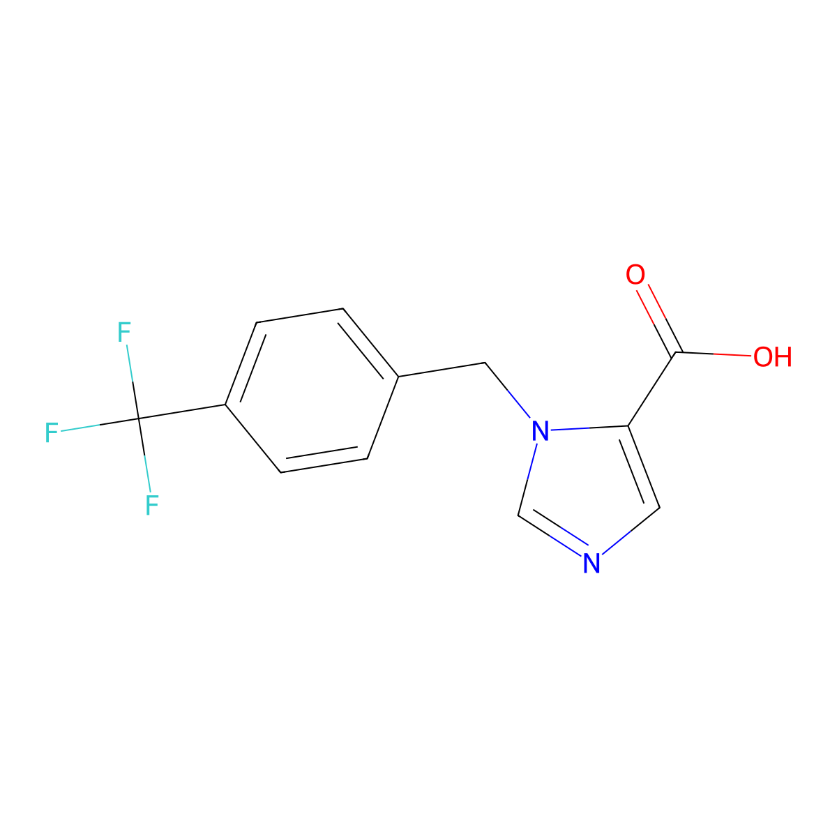 1-[4-(Trifluoromethyl)benzyl]-1H-imidazole-5-carboxylic acid molecular structure, CAS 1439899-42-9