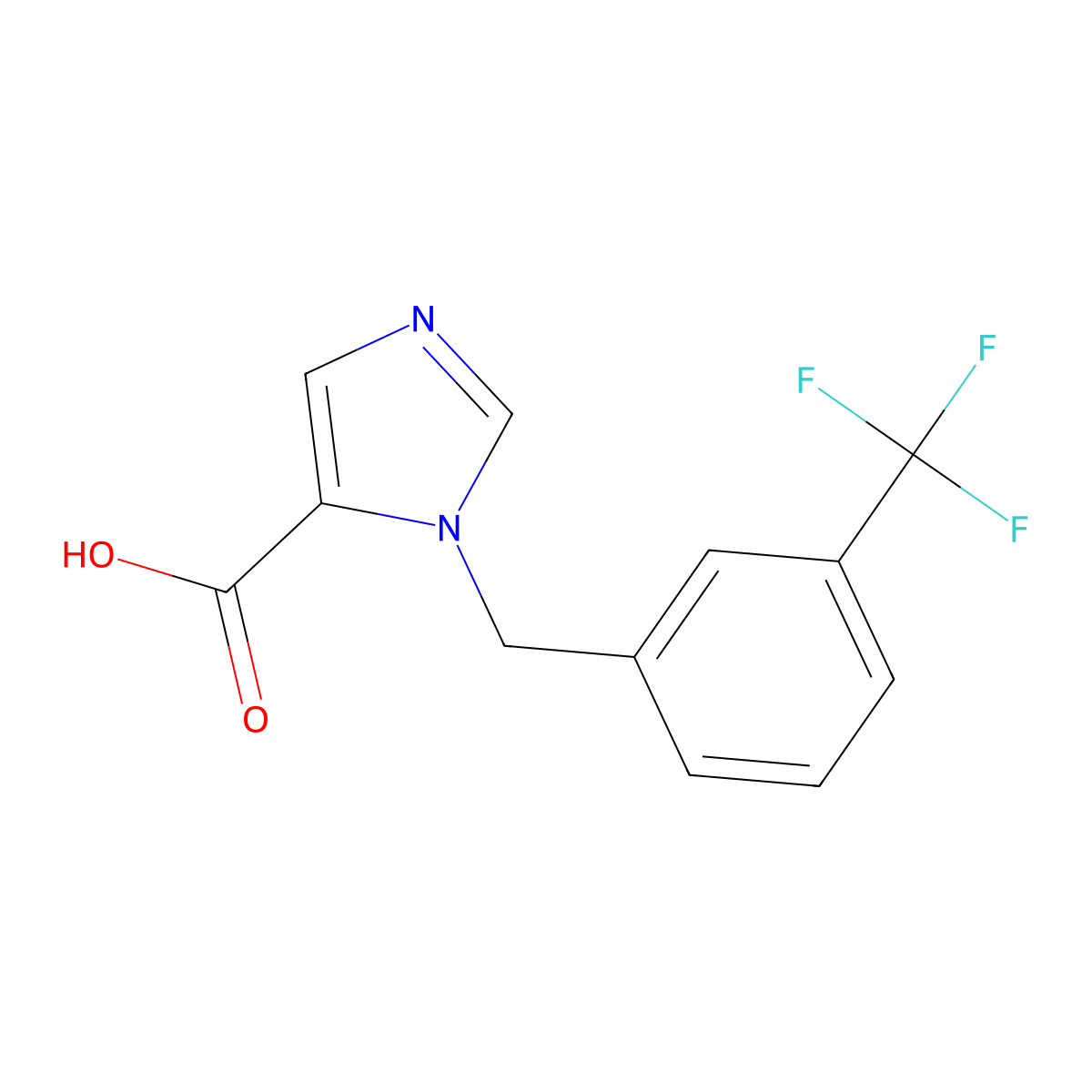 1-[3-(Trifluoromethyl)benzyl]-1H-imidazole-5-carboxylic acid molecular structure, CAS 1439899-43-0